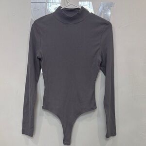 Missguided Charcoal Long Sleeve Bodysuit
